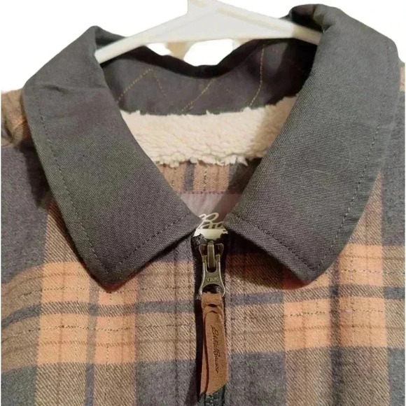 Men's Eddie Bauer Eddie's Favorite Shearling-Lined Flannel Shacket LT - Picture 3 of 8